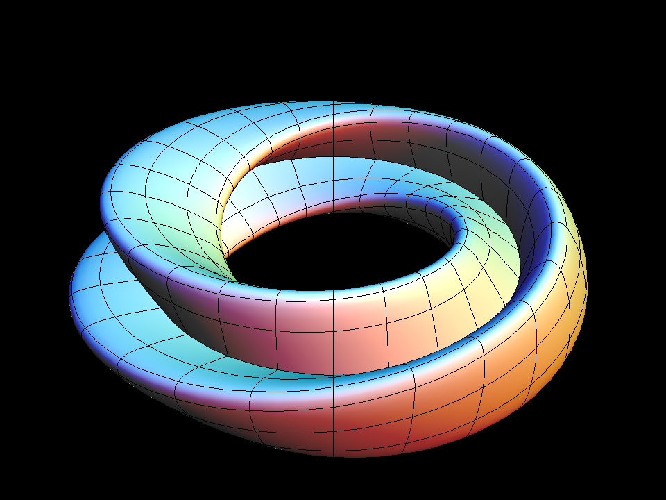 Two-Dimensional (2D) Mobius strip and Figure-8 Klein Bottle (Immersed